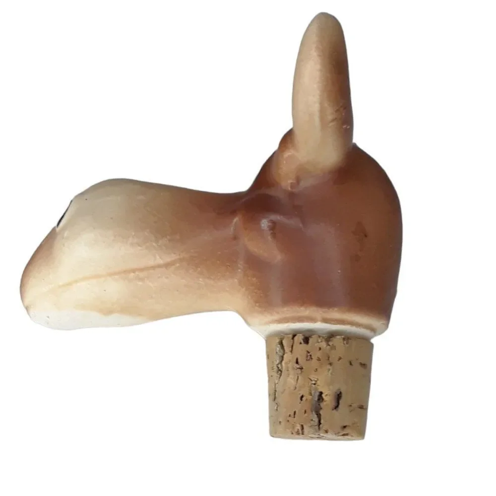 Moose Jug Bottle Stopper Cork Vintage Handpainted
